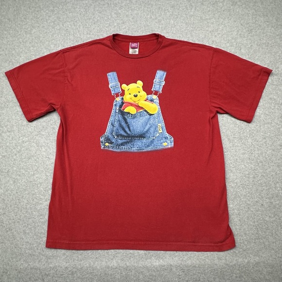 Vintage Disney Winnie the Pooh Shirt Womens XL Overalls Graphic Jerry Leigh 90s - Picture 1 of 6